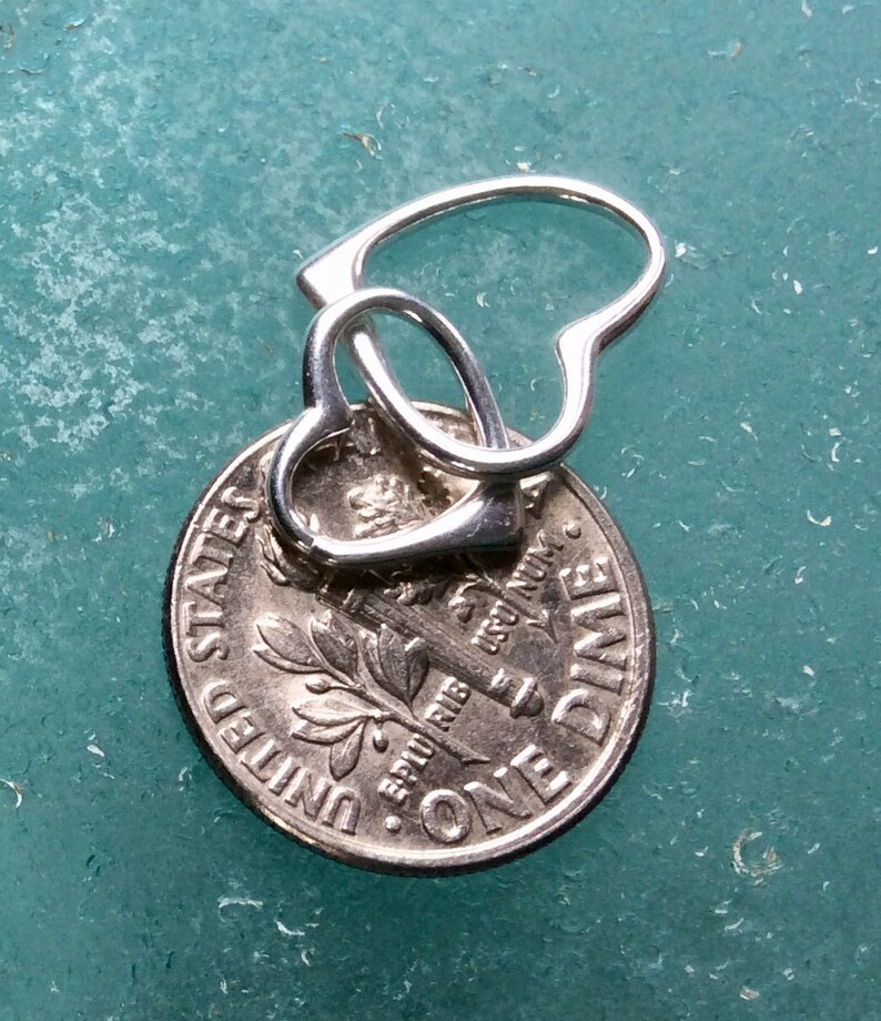 Romantic jewelry Sterling Silver double heart dangle Heart pendant FAST SHIPPING