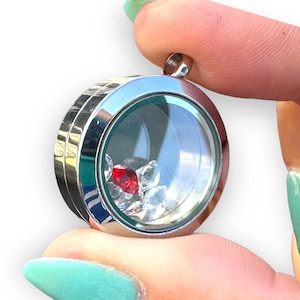 Stainless Steel, 25mm and 30mm Extra Deep Screw Close Floating Charm Glass Locket, Locket Charm add, Pet Urn Memory Locket, Locket Pendant