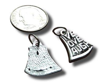 2 Silver Plated Live Love Laugh Pendants, Small Charms or Earrings, Gift for Her