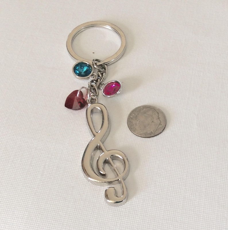 can personalize Musical note Silver keychains Musical gift keychain 3 Music lovers key ring