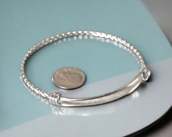 65mm Solid Stainless Steel Expandable Silver Twist Bangle Bracelet, DIY  Adjustable Triple loop Bangles FAST SHIPPING