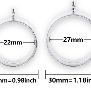 Stainless Steel, 25mm and 30mm Extra Deep Screw Close Floating Charm Glass Locket, Locket Charm add, Memory Locket, Locket Pendant image 7