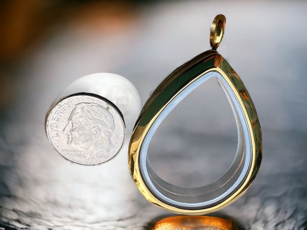Stainless Steel 18ct Gold Plated Teardrop Magnetic Closure, Pear Shape ...