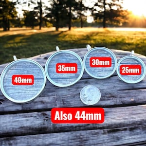 Stainless Steel 44mm, 40mm, 35mm, 30mm, 25mm, 6mm Deep Screw Keepsake Locket, Full View Locket Front and Back, Pet Urn Memorial, 2 Sided,