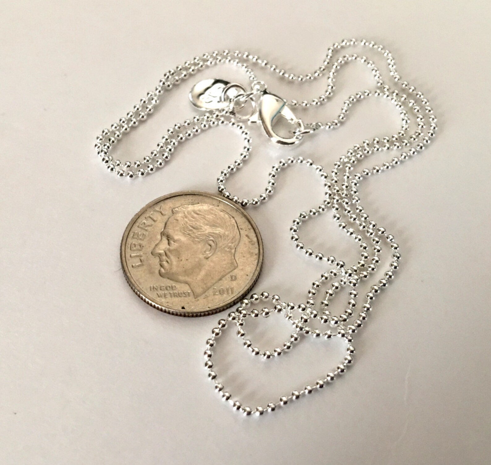 Silver Plated 28 Inch 1 MM Ball Chain Lobster Claw Clasp Etsy