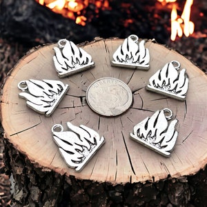 Mountain Fire Charm Etsy