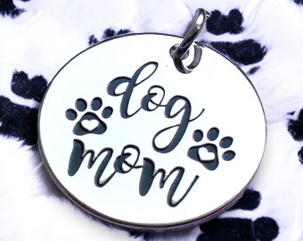 Dog Mom Pendant, Pet Love Word Pendant Charm, Silver plated necklace, Love paws necklace, Dog and Cat lover jewelry