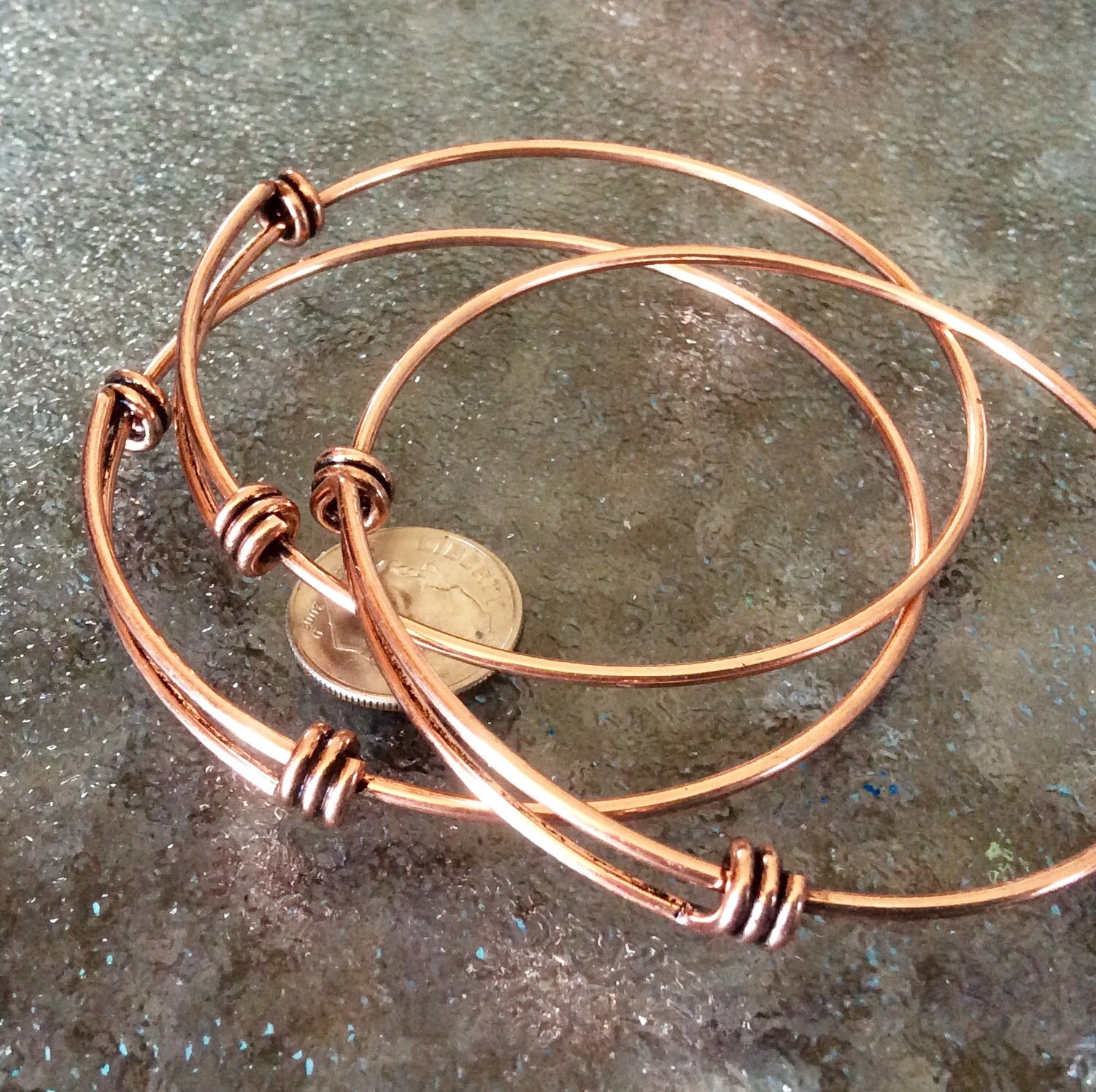 Rose Gold Plated Bangle Bracelet 65mm Bangles Charm Bangles Etsy