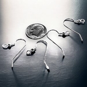 2 pair Sterling Silver Earring Wires, Earring, 21 Gauge Ear Wires