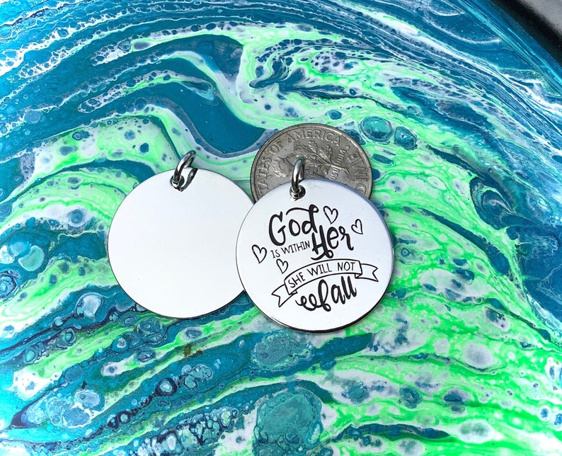 Religious Jewelry God is within her She will not Fall pendant Faith necklace Silver plated necklaces