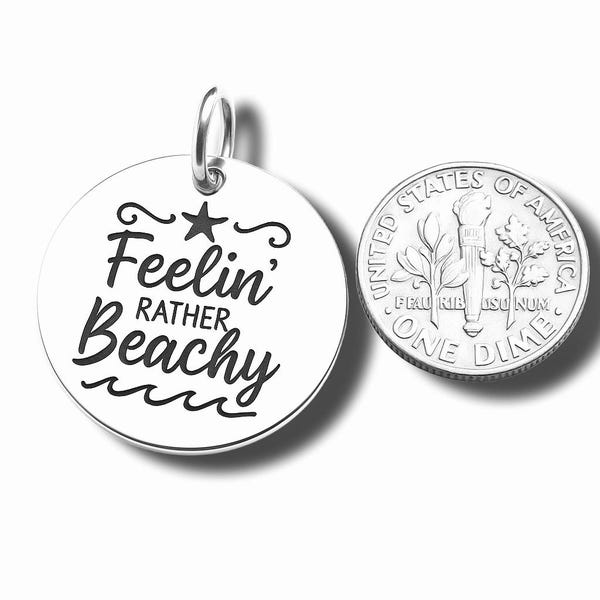 Feelin Rather Beachy Silver Plated Charm Pendant, Beachy Jewelry