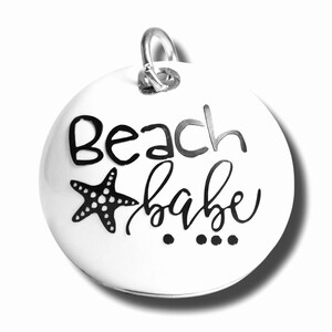 Colgante Beach Babe, colgante de estrella de mar de 22 mm bañado en plata imagen 2