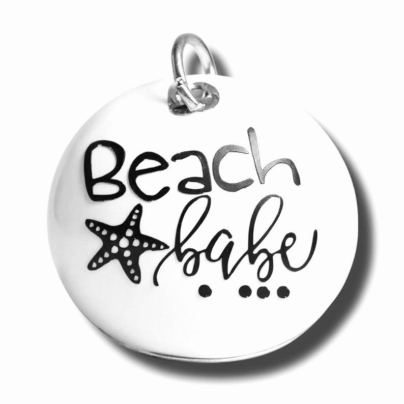 Colgante Beach Babe, colgante de estrella de mar de 22 mm bañado en plata imagen 2