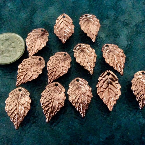10pcs Rose Gold Leaf Charm Pendants 1018MM Rose Gold Plated Etsy