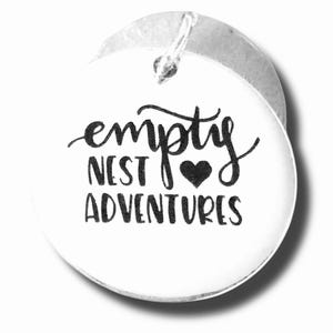 Empty Nest Adventures’ Word Charm Pendant, Silver plated necklaces, Retirement, Adventure necklace, Empty Nest Charm, great outdoors Jewelry