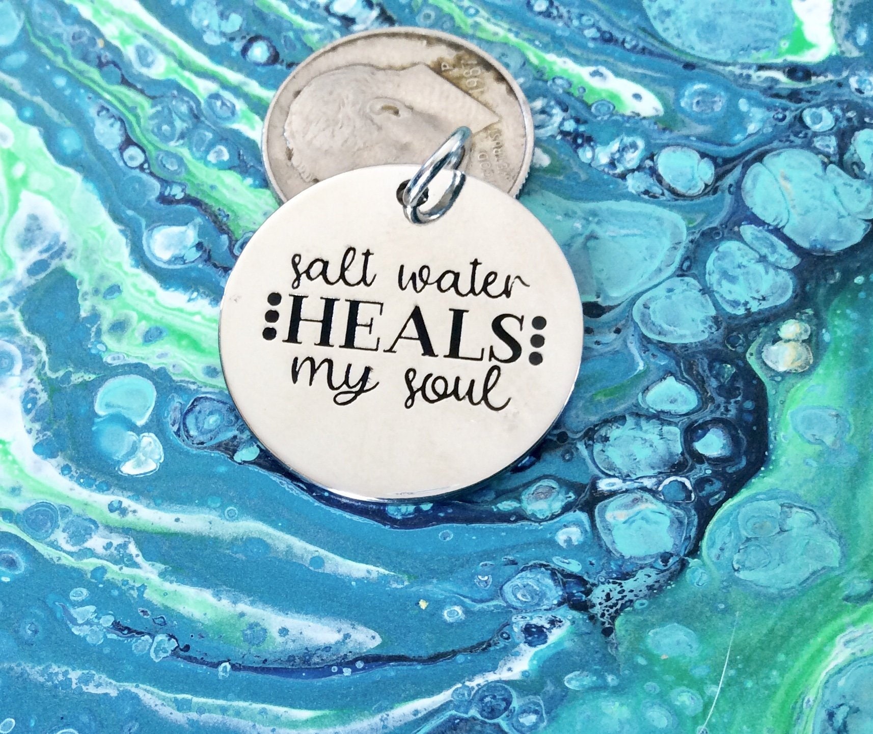 Salt Water Heals my Soul pendant Silver plated necklaces Etsy