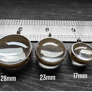 Stainless Steel Magnifying Curved Glass Locket, 17mm, 23mm and 28mm, 316L Screw Top Floating Charm Glass Locket, Pet Memory Locket