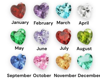 Heart Birthstones for Glass Lockets, 4mm Floating Locket Charms, Memory Locket Crystals, Faceted Glass Crystals, Birthstone Jewelry