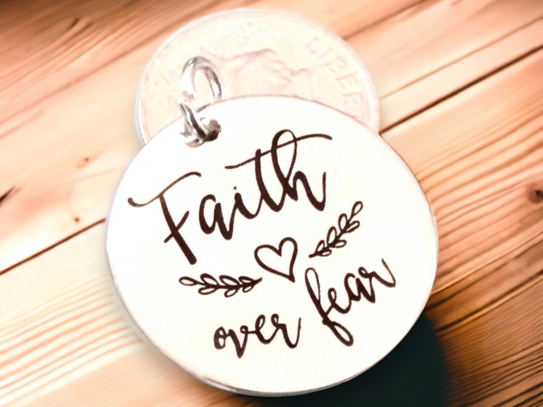 Faith Over Fear Pendant Silver Plated Necklace Faith Etsy