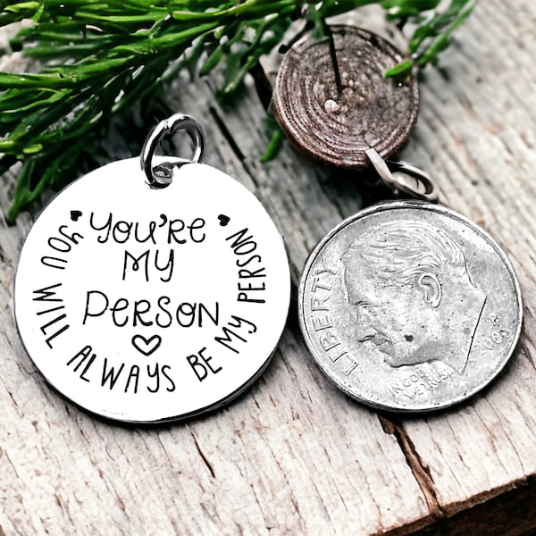 Youre My Person You Make Me Brave pendant, Silver Plated, My Person necklace, Stand by Me Charm, You Are My Person Pendant