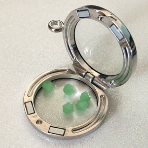 Stainless Steel 316L Magnetic Close 30mm Floating Charm Glass Locket,  Locket Charm add, pet Urn Memorial Locket Pendant, Best Seller