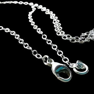 Sterling Silver 2mm link Chain, 16, 18, 20 or 24 inches long. Sterling components