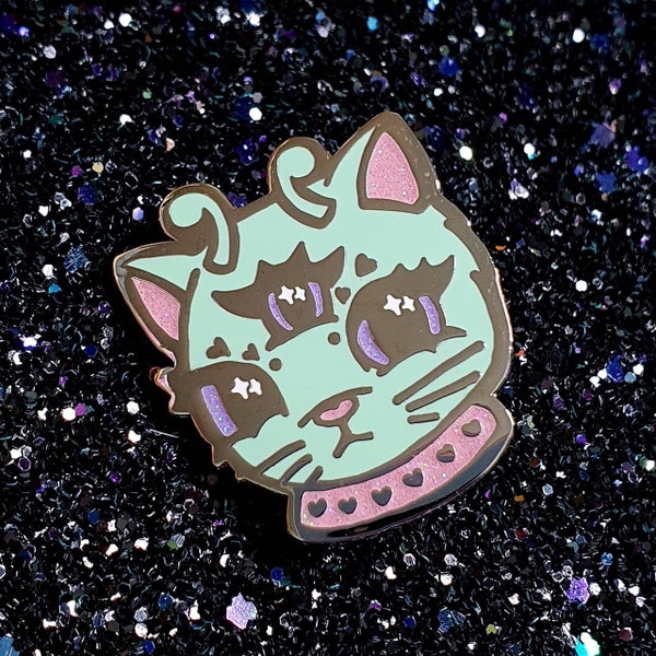 SALE ~ Space Kitty Enamel Pin ~ Creepy Cute, Kawaii Alien Cat