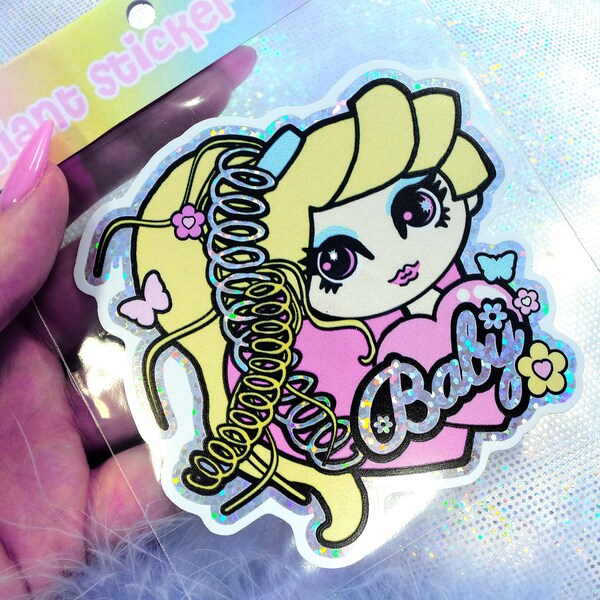 Betty Giant Sparkly Sticker ~ Holographic Deal, 90's Spagetty