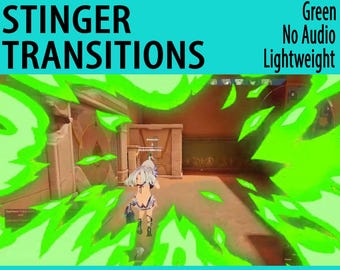 Transiciones de fuego cómico, superposición de Twitch con efecto Stinger animado para streamers y VTubers, color verde