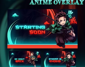 Paquete de superposiciones para transmisiones de Twitch de anime (descarga digital)