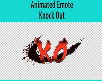 Emote de Twitch animado "Knock Out": Diseño de streamer eléctrico (archivo digital)