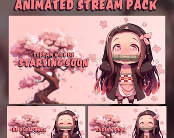 Paquete de superposiciones para transmisiones de Twitch de anime (descarga digital)