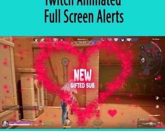 Alerta de subtítulos de Twitch de Corazones Brillantes: Superposición de transmisión animada (Descarga digital)