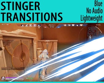 Transiciones de fuego cómico, superposición de Twitch con efecto Stinger animado para streamers y VTubers, color azul