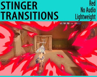 Transiciones de fuego cómico, superposición de Twitch con efecto Stinger animado para streamers y VTubers, color rojo