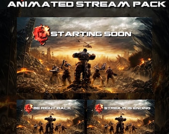 Paquete de superposiciones animadas para Twitch de Apocalytic War (descarga digital)