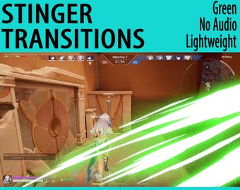 Transiciones de fuego cómico, superposición de Twitch con efecto Stinger animado para streamers y VTubers, color verde