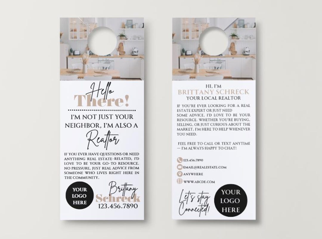 Realtor Door Hanger Template | Editable Canva Design (digital Download ...