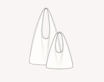 Cartamodello PDF per borsa a tracolla Hobo / Modello facile per principianti / Borsa a spalla Hobo