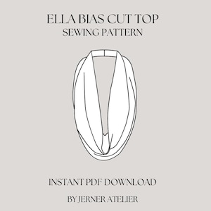 Bias Cut Top PDF Sewing Pattern | Beginner Friendly Easy Pattern | Plunge Cowl Neckline Backless Straps Top