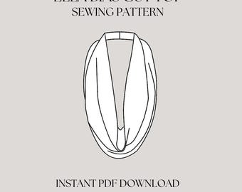 Bias Cut Top PDF Sewing Pattern | Beginner Friendly Easy Pattern | Plunge Cowl Neckline Backless Straps Top
