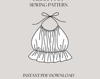 Ruffled Top PDF Sewing Pattern | Beginner Friendly Easy Sewing | Ruffled Backless Top With Straps