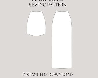 Mini & Maxi Skirt Digital PDF Sewing Pattern | Beginner Friendly Easy Sewing Pattern | High Waist A-line Tight Mini And Maxi Skirt Slit
