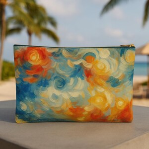 Lufago Artistic Accessory Pouch - Colorful Canvas, Makeup Bag, Travel Organizer, Gifts for Artists, Unique Art Lovers