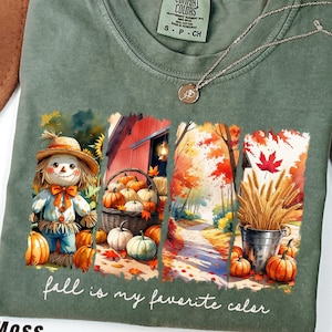 Fall Is My Favorite Color Shirt, Cute Fall Pumpkin Patch Tee, Watercolor Autumn Scarecrow T-Shirt, Comfort Colors Thanksgiving Sweatshirt
