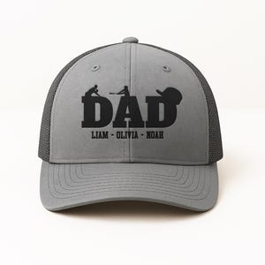 Custom Dad Hat with Kids Names, embroidered hats caps, baseball gifts, trucker cap, Gift for New Dad, Gift from Kids, Daughter, Son