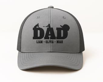 Custom Dad Hat with Kids Names, Embroidered dad hats caps, baseball gifts, trucker cap, Gift for New Dad, Gift from Kids Daughter Son