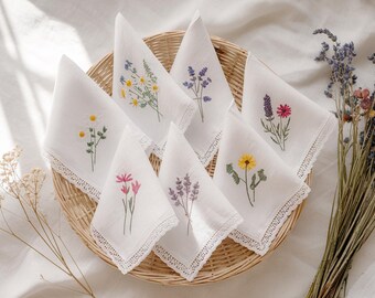 DIECI FAZZOLETTI VINTAGE COTONE A FIORI DA DONNA WINKL