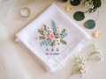 Embroidered Wedding Handkerchief – Custom Floral Hankie for Bride, Bridal Gift, Personalized with Name & Date, Gift for Bride product logo