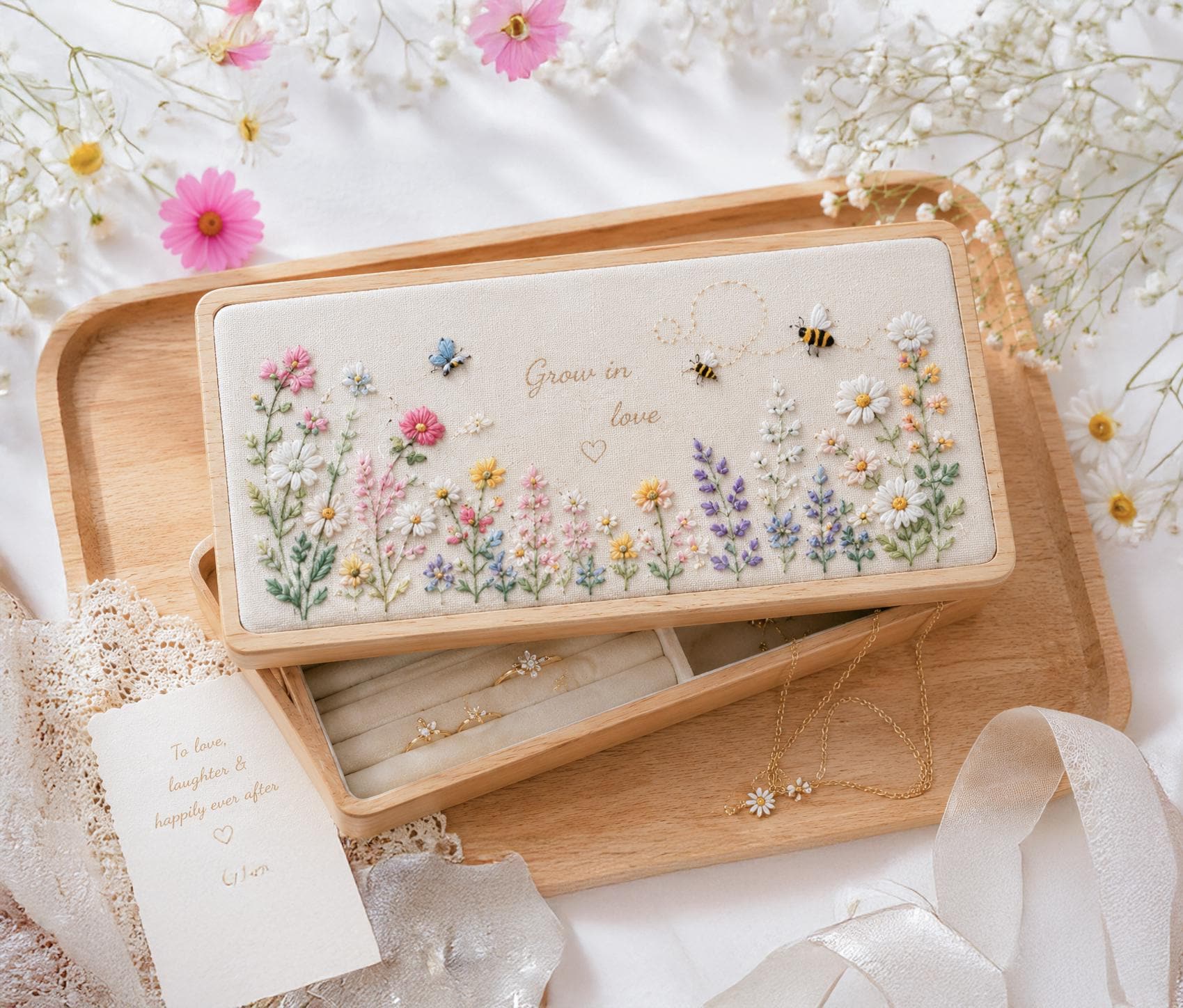 刺繍入りの木箱 - Etsy 日本